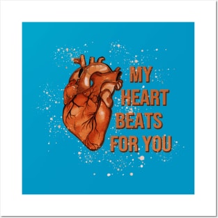 my heart beats for you valentines day idea gift Posters and Art